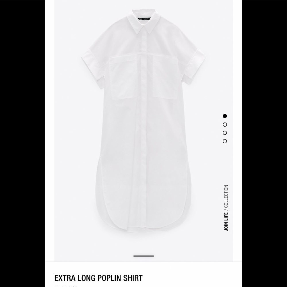 Zara White Button Down Shirt - Picture 1 of 9